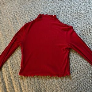Ribbed Red Turtleneck